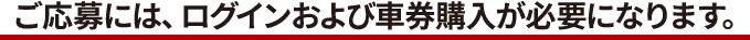 ご応募には、ログインおよび車券購入が必要になります。