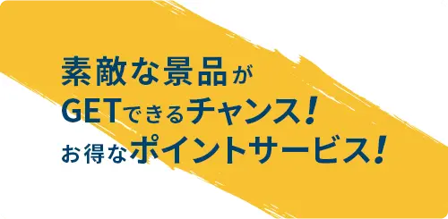 素敵な景品がGETできるチャンス！お得なポイントサービス！